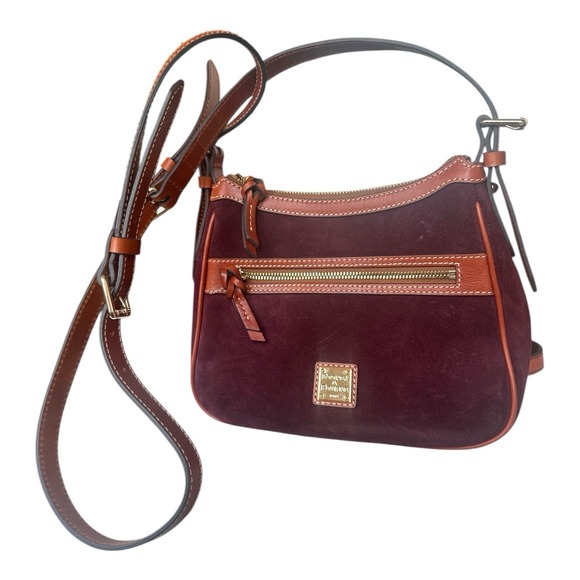 Dooney & Bourke Suede Small Presley Crossbody Wine BSUED2346 WNTN New Purse - Picture 2 of 8